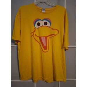Vintage Sesame Street Men’s Big Bird Big Face Logo Bright Yellow 2XL